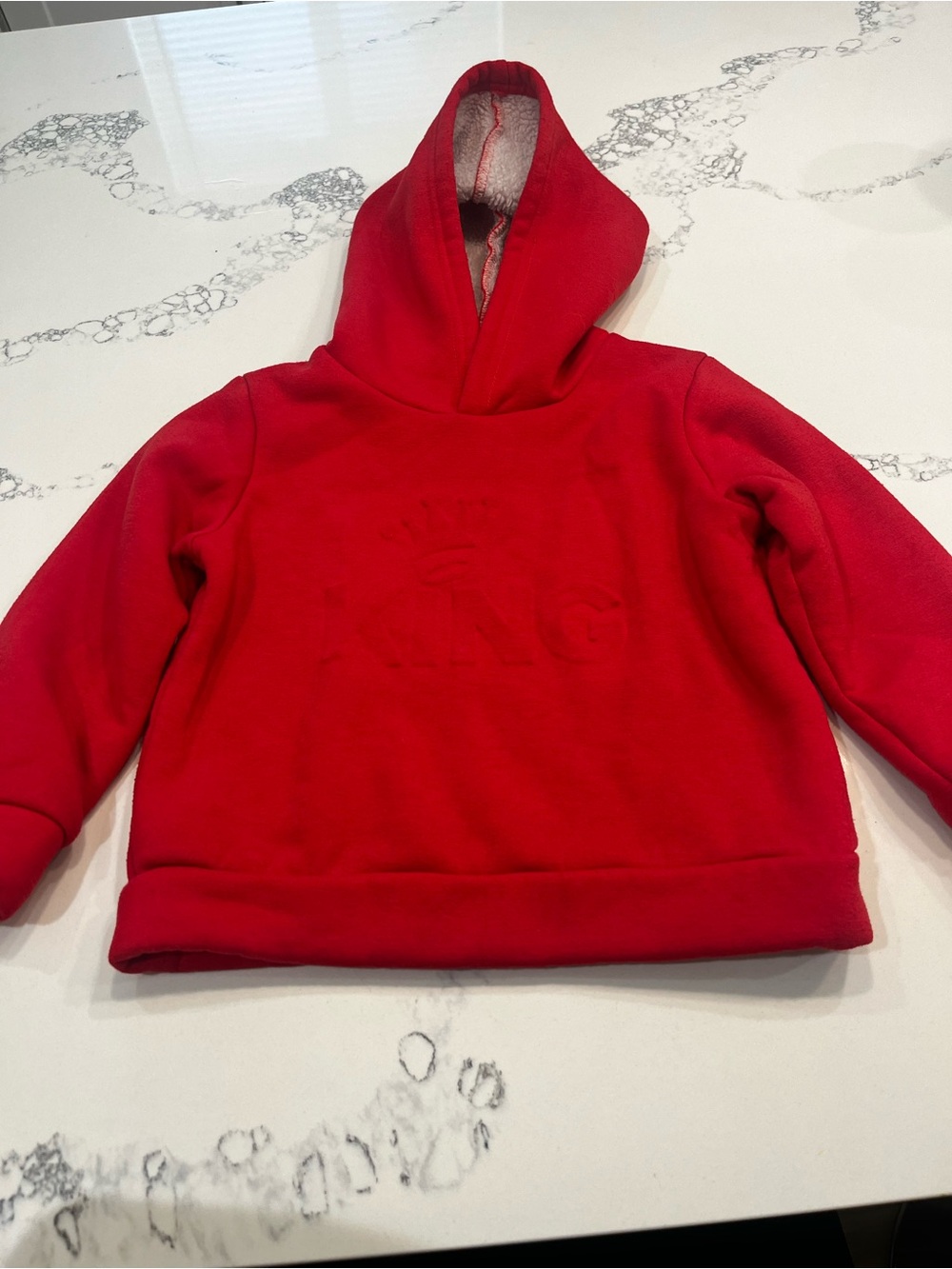 Kids Fleece Hoodie – Red – Size 5Y